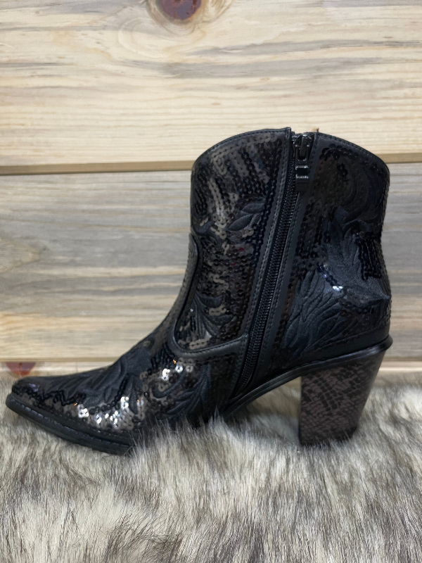 Helens Heart Short Sequin Black Bootie