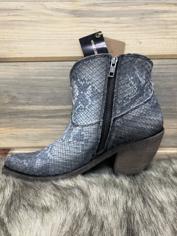 Liberty Black Snakeskin Bootie