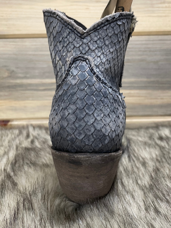 Liberty Black Snakeskin Bootie