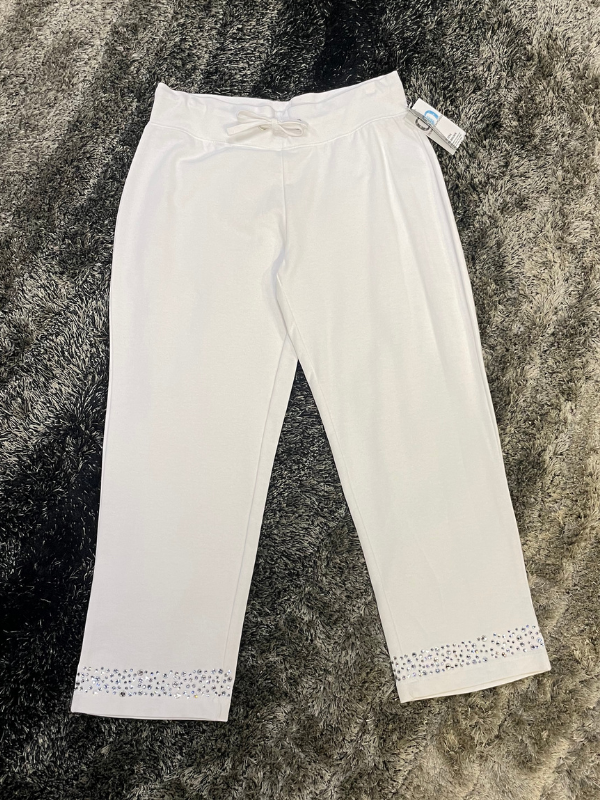 Tia White Pant with Crystals