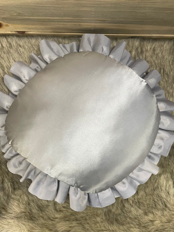 Silver Round Ruffles Pillow