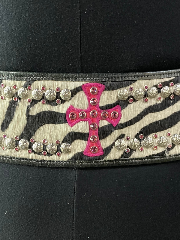 Pink Zebra Cross Belt by Kurtmen