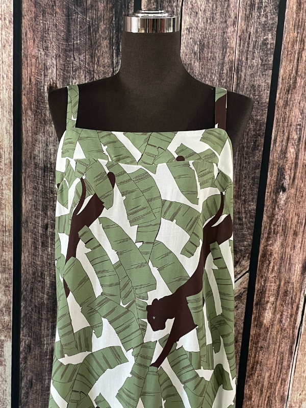 Green Leaves + Panther Maxi Dress by OO La La Green Leaves + Panther Maxi Dress by OO La La