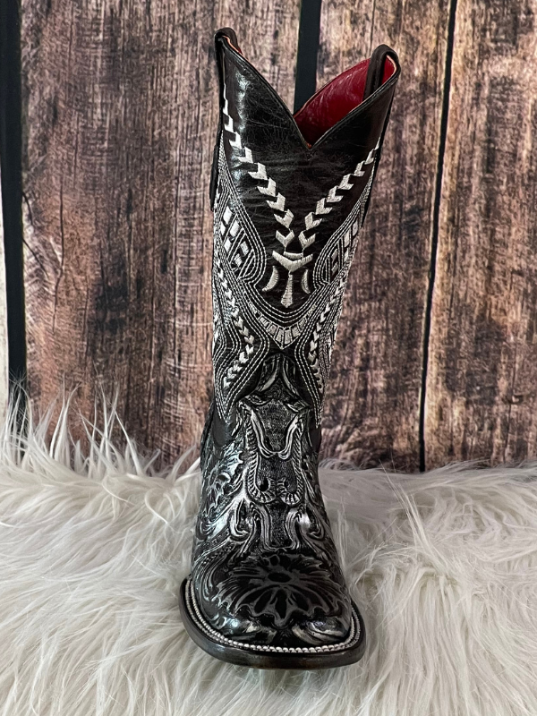 Cleopatra Black and Silver Square Ferrini Boot