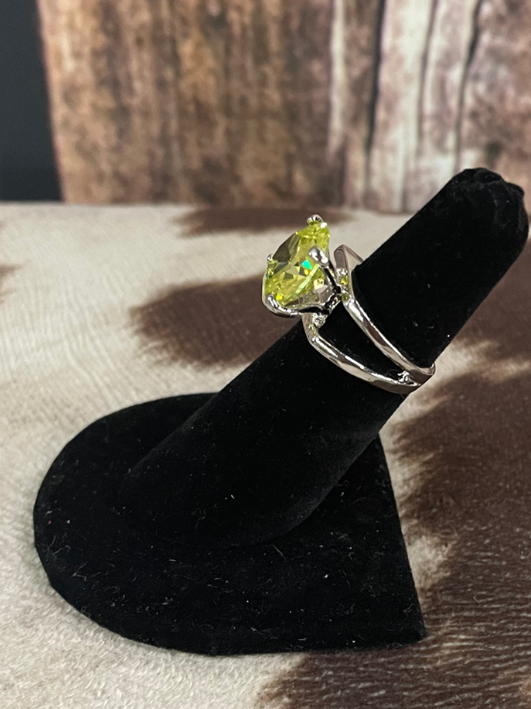 Large Yellow Center Stone Ring