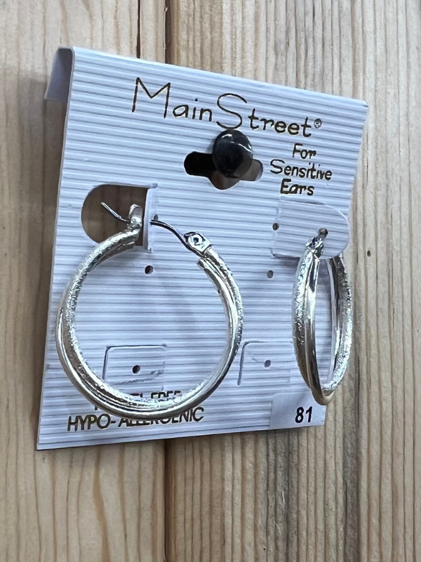 Main Street Earrings #81 Silver Hoop