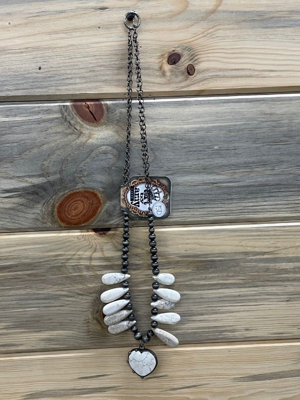 White Stone Necklace by Art By Amy