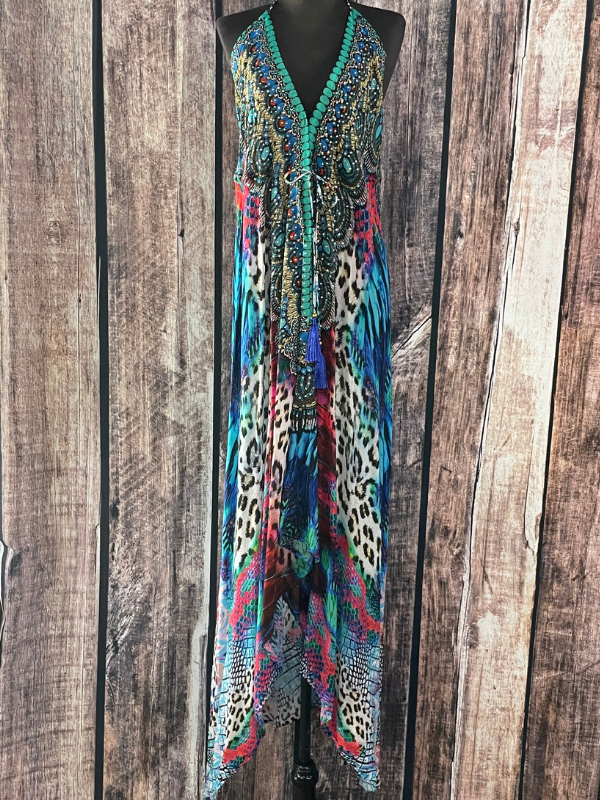 la moda maxi dress High/Low Animal Print Dress by La Moda