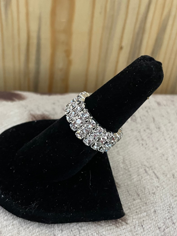 Three Row Stone Stretch Ring