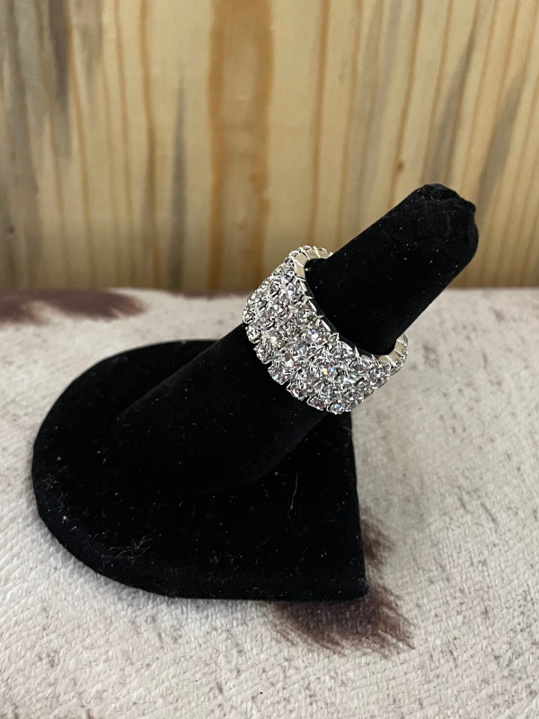 Four Row Stone Stretch Ring