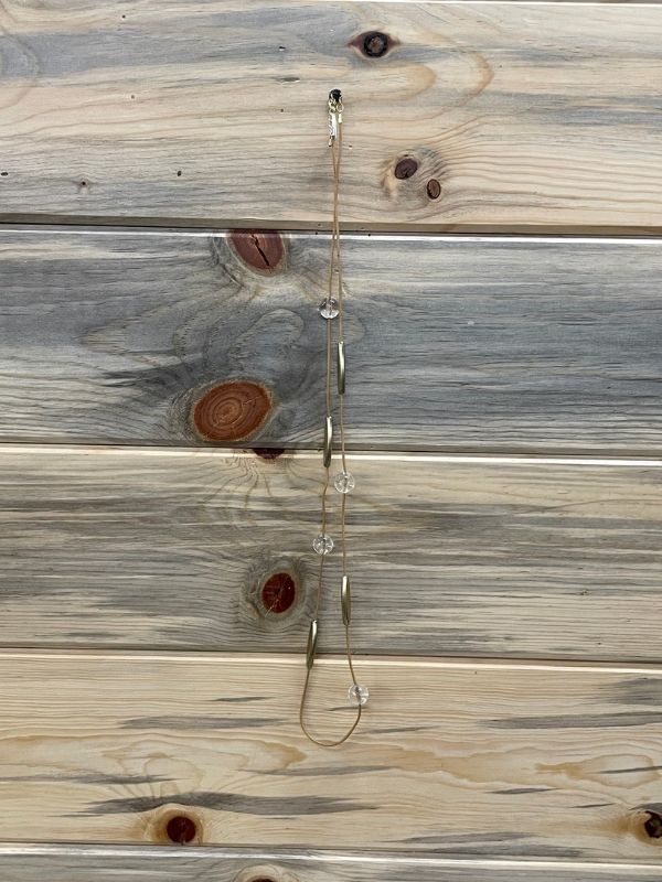 Long Gold Necklace with Clear Stones